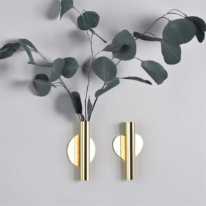 Elevate Your Space with the Minimalist Golden Wall Flower Holder