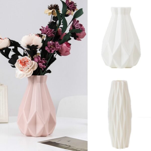 Elegant White Imitation Ceramic Flower Vase - Perfect for Home Decoration