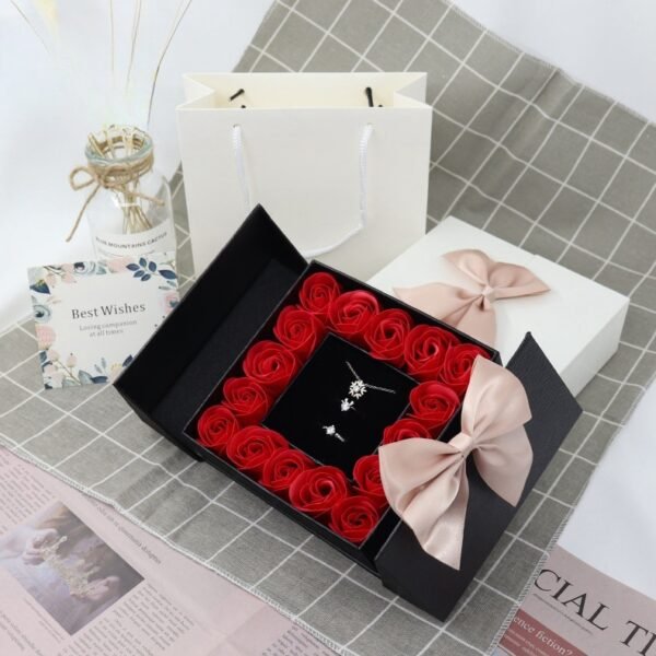 Elegant 16 Roses Eternal Flower Gift Box – Perfect for Jewelry Presentation Gift For He